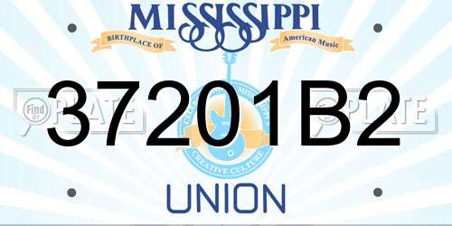 37201B2 Mississippi License Plate