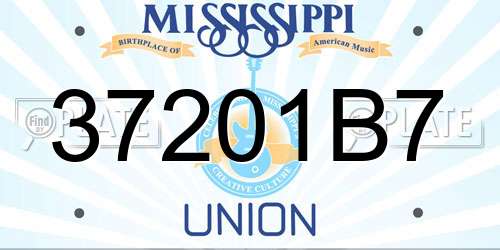 37201B7 Mississippi License Plate