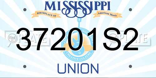 37201S2 Mississippi License Plate