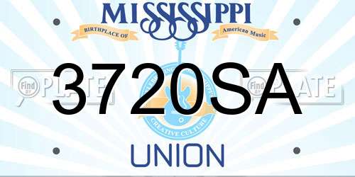 3720SA Mississippi License Plate