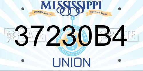 37230B4 Mississippi License Plate