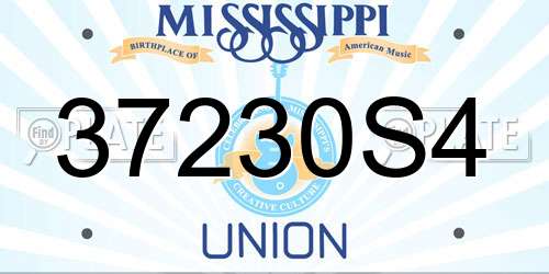 37230S4 Mississippi License Plate
