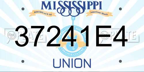 37241E4 Mississippi License Plate