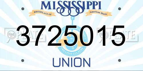 3725015 Mississippi License Plate