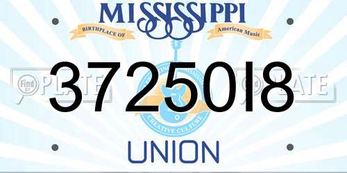 37250I8 Mississippi License Plate