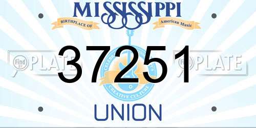 37251 Mississippi License Plate