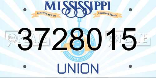 3728015 Mississippi License Plate