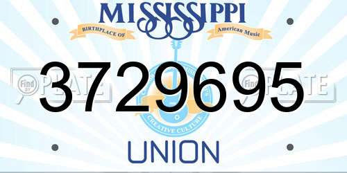 3729695 Mississippi License Plate