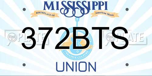372BTS Mississippi License Plate