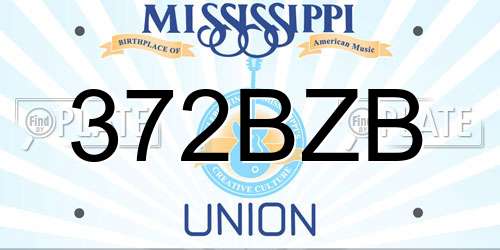 372BZB Mississippi License Plate