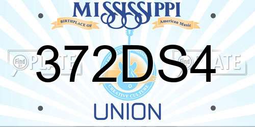 372DS4 Mississippi License Plate