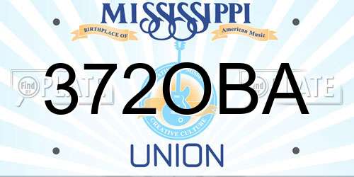 372OBA Mississippi License Plate