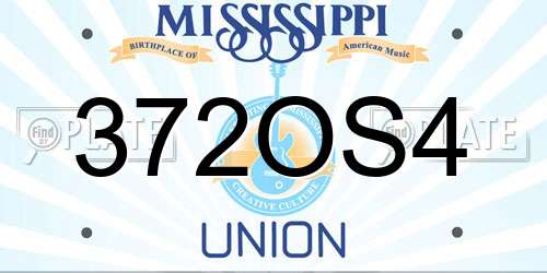 372OS4 Mississippi License Plate