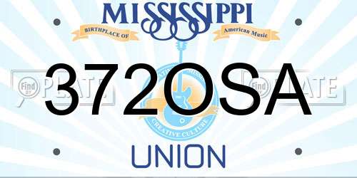 372OSA Mississippi License Plate