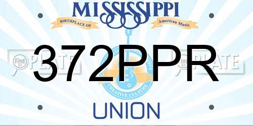 372PPR Mississippi License Plate
