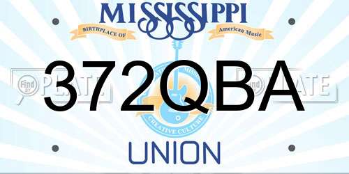 372QBA Mississippi License Plate