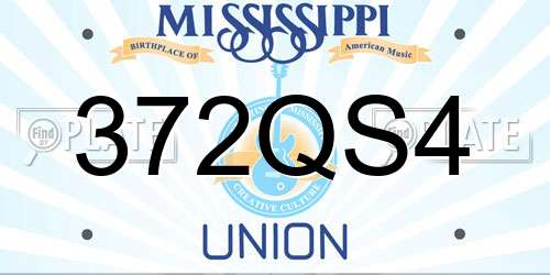 372QS4 Mississippi License Plate