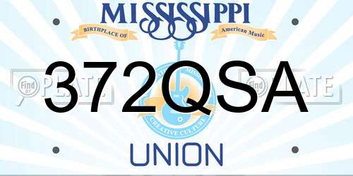 372QSA Mississippi License Plate