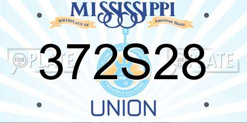 372S28 Mississippi License Plate