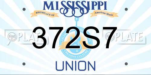 372S7 Mississippi License Plate