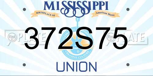 372S75 Mississippi License Plate