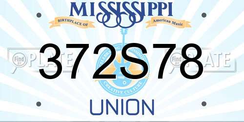 372S78 Mississippi License Plate
