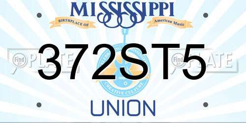 372ST5 Mississippi License Plate