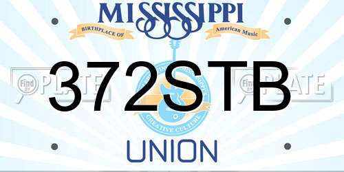 372STB Mississippi License Plate
