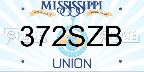 372SZB Mississippi License Plate