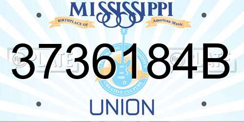 3736184B Mississippi License Plate