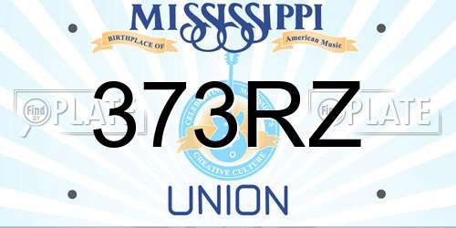 373RZ Mississippi License Plate