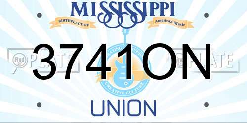 3741ON Mississippi License Plate