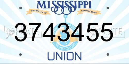 3743455 Mississippi License Plate