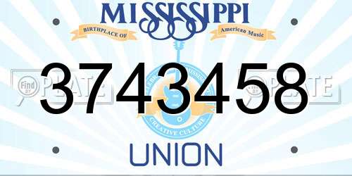 3743458 Mississippi License Plate