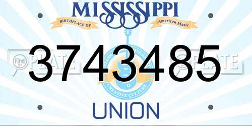 3743485 Mississippi License Plate
