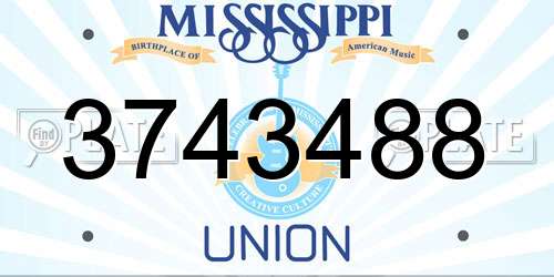 3743488 Mississippi License Plate