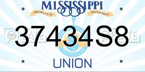 37434S8 Mississippi License Plate