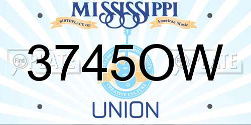 3745OW Mississippi License Plate