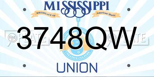 3748QW Mississippi License Plate