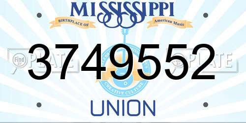 3749552 Mississippi License Plate
