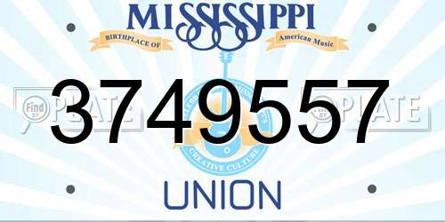 3749557 Mississippi License Plate