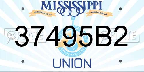 37495B2 Mississippi License Plate