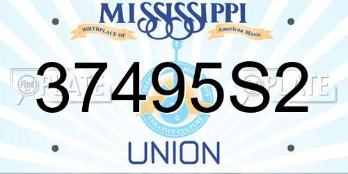 37495S2 Mississippi License Plate