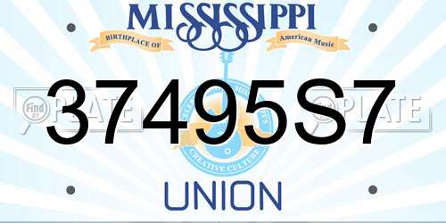 37495S7 Mississippi License Plate