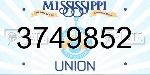 3749852 Mississippi License Plate