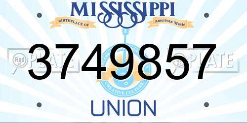 3749857 Mississippi License Plate