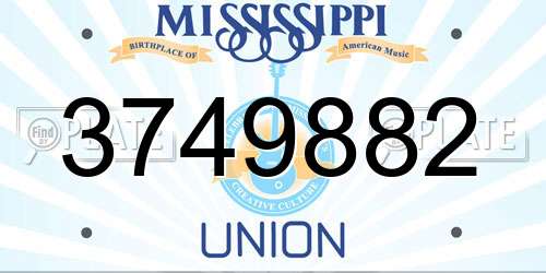 3749882 Mississippi License Plate