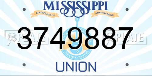 3749887 Mississippi License Plate