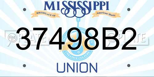 37498B2 Mississippi License Plate