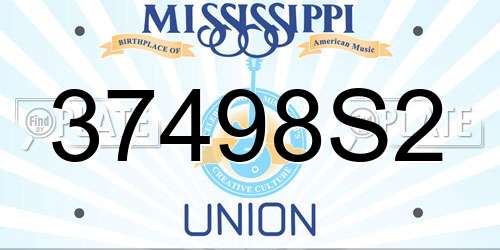 37498S2 Mississippi License Plate